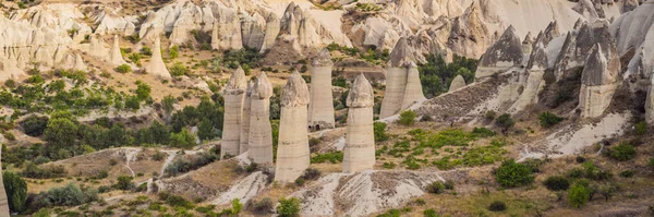 Formazioni Geologiche Uniche Nella Love Valley Cappadocia Popolare Destinazione Turistica — Foto Stock