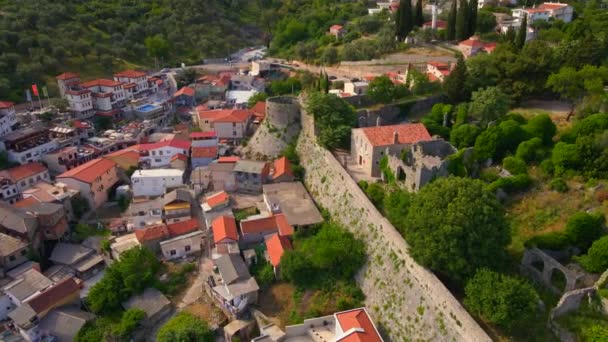 Drone Captures Mesmerizing View Ruins Stari Bar Showcasing Remains Stone — Stock Video