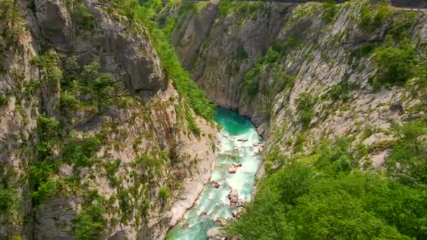 Aerial Video Stunning Moracha River Canyon Montenegro Soar Magnificent Natural — Vídeo de stock