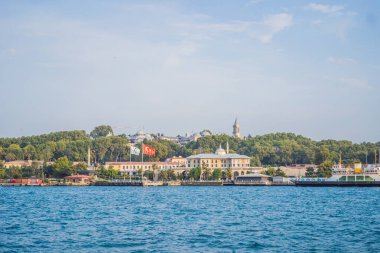 Topkapı Sarayı Boğaz 'dan görüldü. İstanbul, Türkiye. Türkiye.
