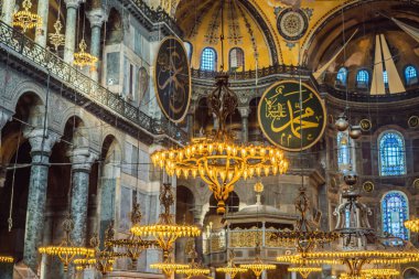 Ayasofya iç mimarisi İstanbul, Türkiye, Bizans mimarisi, kent simgesi ve mimari dünya harikası Ayasofya Sofya. Türkiye.
