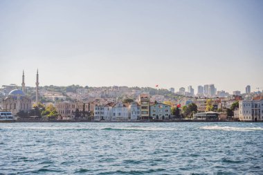 İstanbul Boğazı 'nın panorama fotoğrafı. Türkiye.