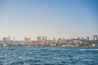 İstanbul Boğazı 'nın panorama fotoğrafı. Türkiye.