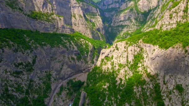 Aerial Video Stunning Moracha River Canyon Montenegro Soar Magnificent Natural — Stockvideo