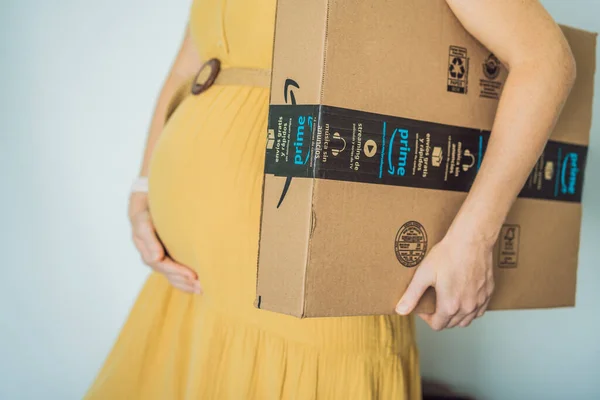 México Playa Del Carmen Una Mujer Embarazada Recibió Paquete Amazon —  Fotos de Stock