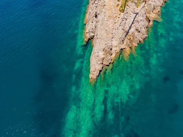 Tubería Drena Alcantarilla Mar Contaminación Ambiental Vista Del Dron — Foto de Stock