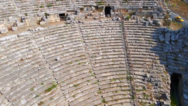 Diesem Fesselnden Luftvideo Kommen Die Überreste Der Antiken Stadt Perge — Stockvideo