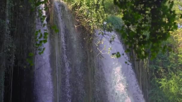 Widok Górne Wodospady Duden Mieście Antalya — Wideo stockowe