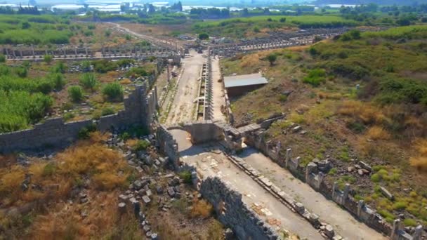 Este Cautivador Video Archivo Aéreo Muestran Las Notables Ruinas Antigua — Vídeos de Stock