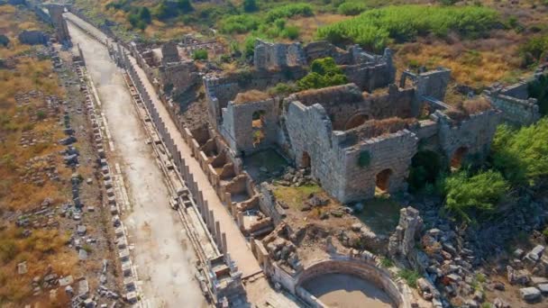 Цьому Захоплюючому Аеродромі Показано Чудові Руїни Стародавнього Міста Перге Анталії — стокове відео