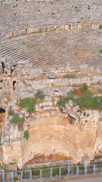 Vertical Video Stories Format Captivating Aerial Video Remnants Ancient City — Stock Video