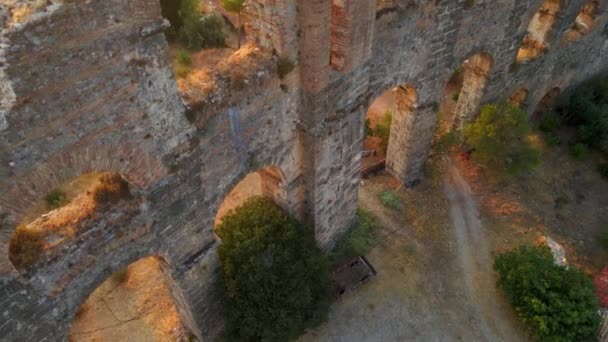 Den Här Hisnande Videon Med Flygplanslager Står Fascinerande Ruinerna Akvedukt — Stockvideo