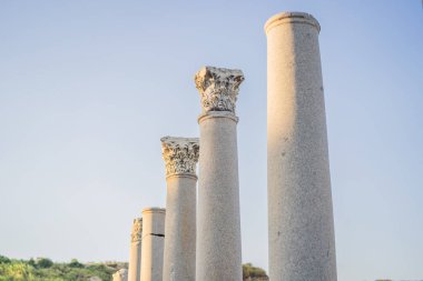 Türkiye 'nin Antalya kenti yakınlarındaki antik Lycian şehri Perge' nin kalıntıları. Hindi, her yere git.