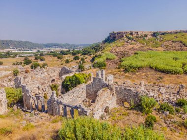 Türkiye 'nin Antalya kenti yakınlarındaki antik Lycian şehri Perge' nin kalıntıları. Hindi, her yere git.
