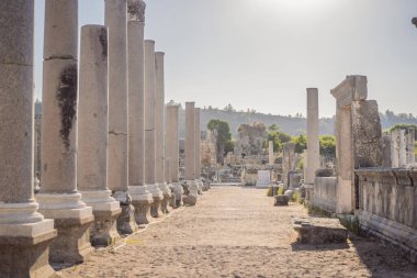 Türkiye 'nin Antalya kenti yakınlarındaki antik Lycian şehri Perge' nin kalıntıları. Hindi, her yere git.