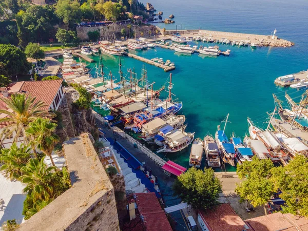 Vista Antigua Antalya Desde Una Vista Drones Pájaros Esta Zona —  Fotos de Stock