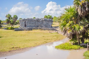 Kolombiya öncesi Maya şehri Tulum, Quintana Roo, Meksika, Kuzey Amerika, Tulum, Meksika. El Castillo - Şato Maya şehri Tulum ana tapınağı.