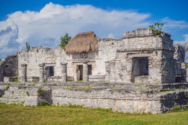 Kolombiya öncesi Maya şehri Tulum, Quintana Roo, Meksika, Kuzey Amerika, Tulum, Meksika. El Castillo - Şato Maya şehri Tulum ana tapınağı.