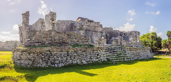 Kolombiya öncesi Maya şehri Tulum, Quintana Roo, Meksika, Kuzey Amerika, Tulum, Meksika. El Castillo - Şato Maya şehri Tulum ana tapınağı.