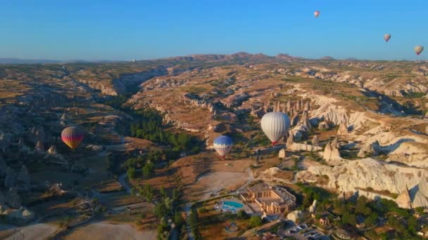 2022 Каппадокія Туреччина Цьому Повітряному Відео Небо Над Каппадокією Туреччина — стокове відео