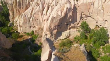 Türkiye 'nin Goreme kenti yakınlarındaki Cappadocias mağara evlerinin özünü yakalayan bu büyüleyici havacılık videosuyla görsel bir yolculuğa çıkın. Kuşbakışı bakış açısı benzersiz cazibesini ortaya çıkarır.