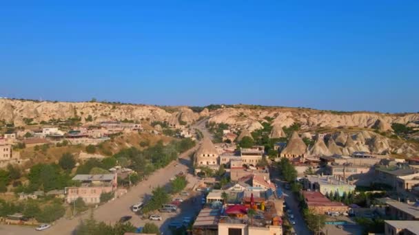 Goreme Cappadocia Türkiye Nin Büyüleyici Hava Fotoğrafı Ile Görsel Deneyiminizi — Stok video