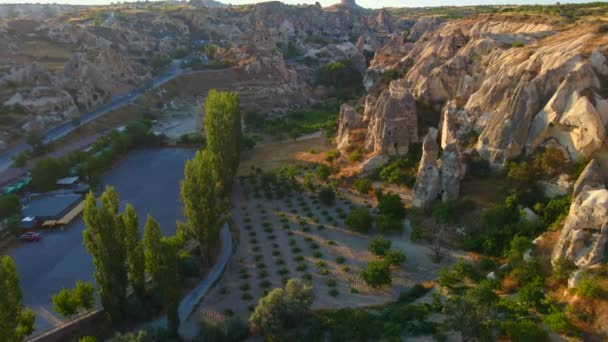 Une Vidéo Aérienne Captivante Région Cappadoce Turquie Des Vallées Aux — Video