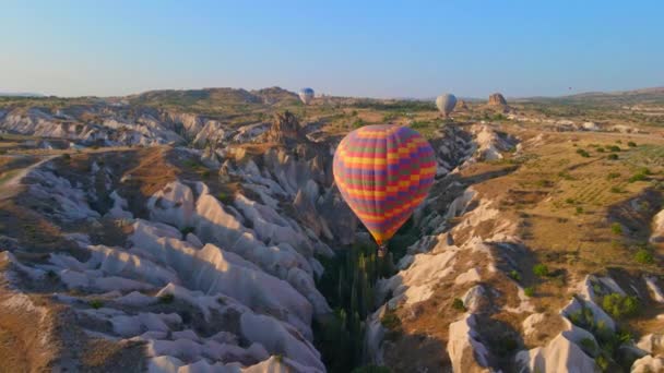 Video Aereo Catturato Sulla Tela Del Cielo Della Cappadocia Questo — Video Stock