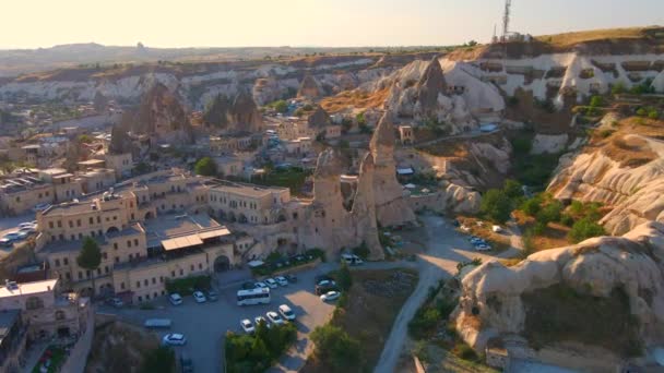 Elevate Your Visual Experience Captivating Aerial Stock Video Goreme Cappadocia — Stock Video