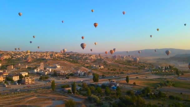 Video Aereo Catturato Sulla Tela Del Cielo Della Cappadocia Questo — Video Stock