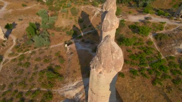 Drone Footage Embark Journey Enchanting Goreme National Park Cappadocia Turkey — Stock Video