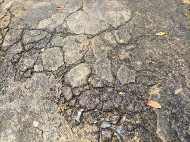 Bahçenin beton zemini bozulmaya başladı.