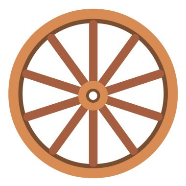 Tahta tekerlek imoji tasarımı beyaz arkaplanda