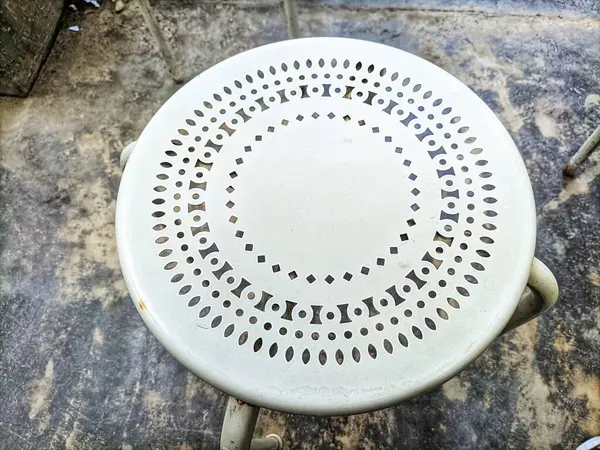 stock image An attractive round white iron chair