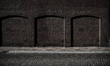 Tuğla duvarın desenli arka planı. Tuğla duvar arkaplan yapısı. Duvarın arkasında tuğla var. Tuğla grunge, duvar arkaplanı