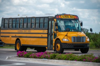 Okul otobüsü. Okula git. Okul otobüsü durağı. Okul otobüsüne binmek. Amerika 'da öğreniyorum. Okulun ilk günü.