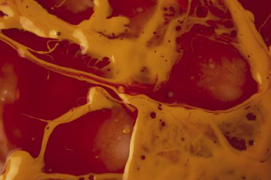 Renk sıçrama arkaplanı. Renkli boya. Renkli arka plan. Sıvı akışkan sanat özgeçmişi. Mavi akrilik boya. Soyut arkaplan. Renkli akrilik boya. Dönen mürekkep. Boya Rengi sıçraması