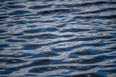 Derin deniz dokusu arka planı. Karanlık okyanusun yüzeyinde. Aqua deniz suyu yüzeyinin arka planı. Mavi deniz yüzeyi. Su yüzeyi. Mavi okyanus suyu dokusu arka plan