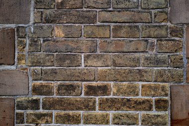 Eski duvar arkaplan tasarımı için tuğla dokusu. Kum taşı dokusu, Almanya, Hamburg