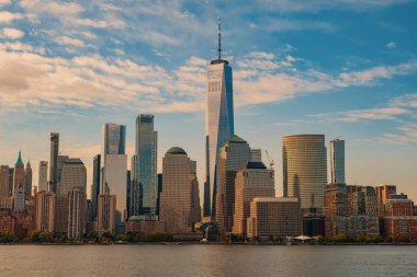 ABD. New York 'un simgeleri. New York Dünya Ticaret Merkezi. New York silueti. New York City mimarisi