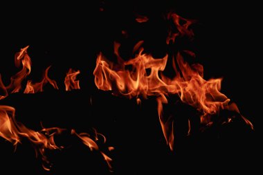 Sancak arkaplanı için soyut alev alev dokusu. Siyah arka planda yangın alevleri. Ateş alevi dokusu. Fotokopi alevi arka planında. Yanan ateş konsepti