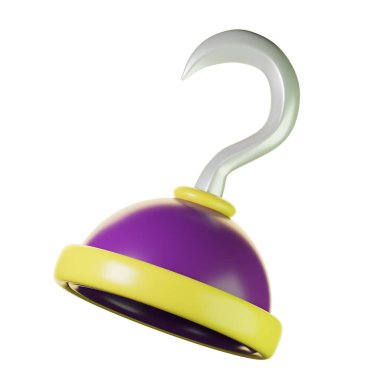 Korsan eller cadılar bayramı. Beyaz arka planda izole edilmiş. Üç boyutlu illüstrasyon. Yüksek çözünürlük