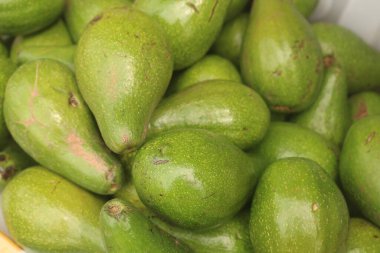 Piyasada yeşil ve beyaz avokado