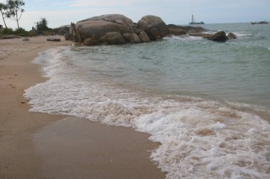 Hong Kong 'daki deniz kıyısında.