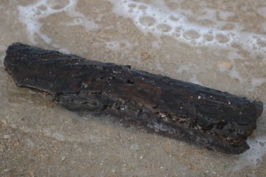 Sahilde güzel beyaz bir kumsalın yakın çekimi.