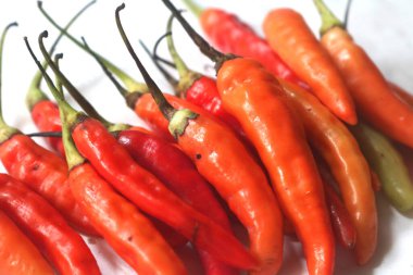 Beyaz arka planda kırmızı biber..