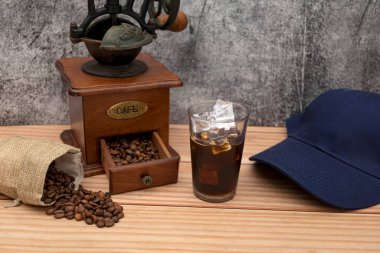 Sabah kahve demlemek için ayarlandı. Kafe konsepti..