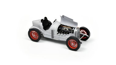 Beyaz arka planda klasik kağıt model araba, Honda Curtiss 1921