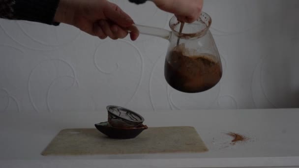 Процесс Приготовления Домашнего Шоколада Рожкового Дерева — стоковое видео