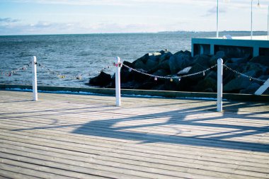 Sopot, Polonya - 15 Ocak 2019: Sopot tatil köyünün kış seti